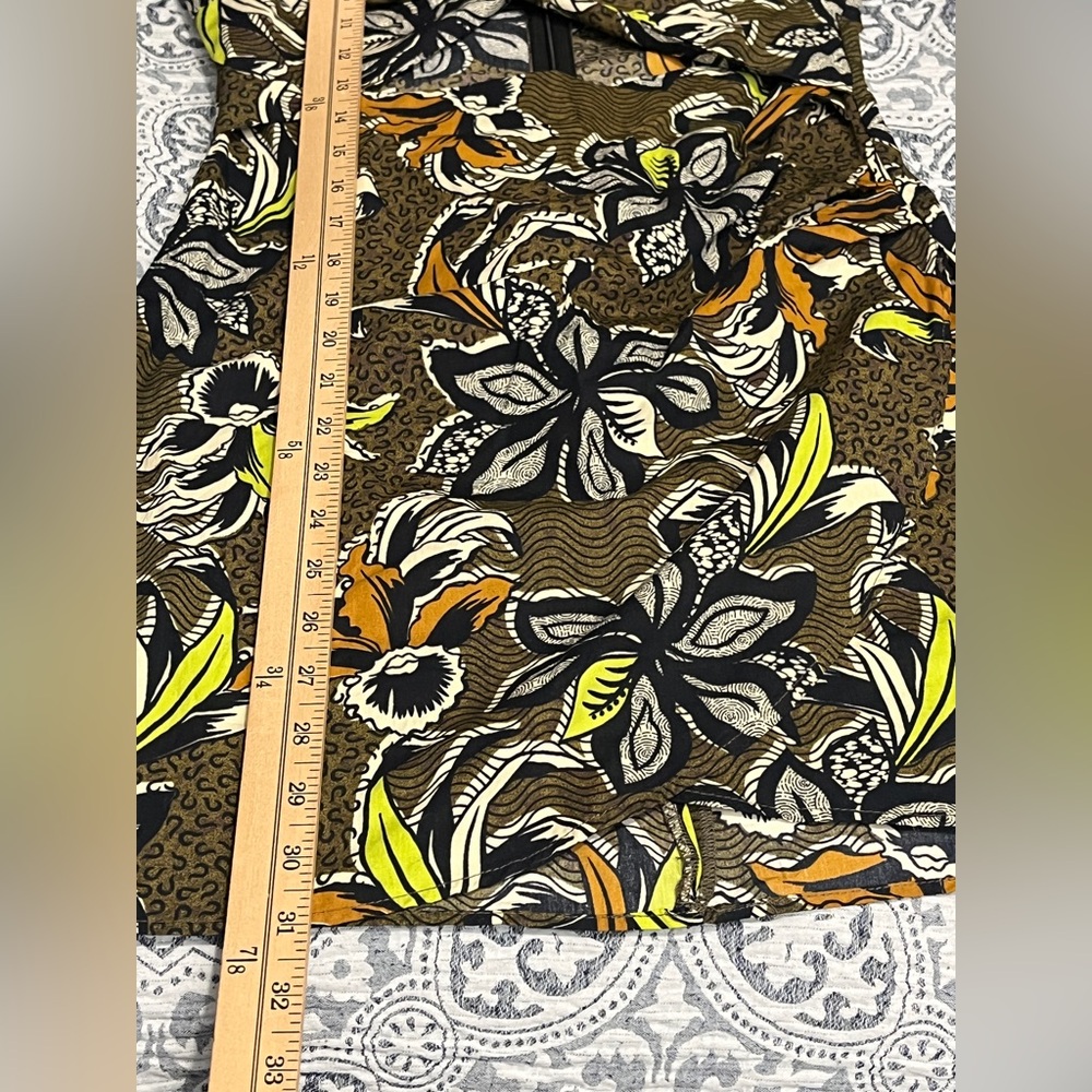 Zara Ethnic Print Beaded Floral Dress - Black, White, Green, Brown Small - Picture 11 of 16
